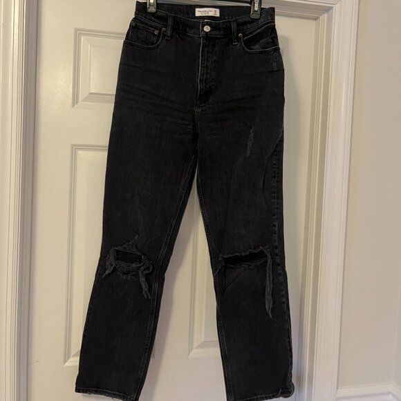 Abercrombie & Fitch Black Straight Leg Jeans - Picture 1 of 3